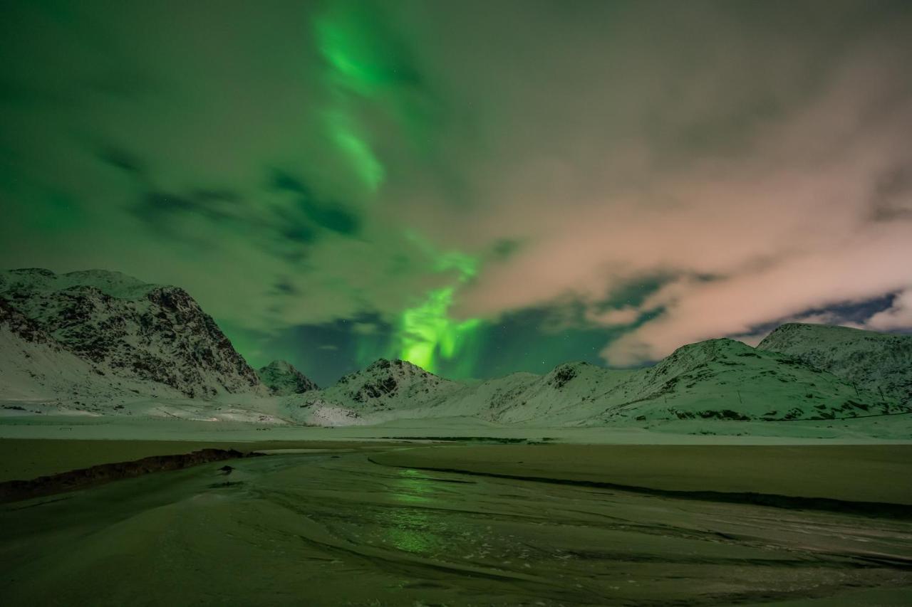 Feriehus Med Flott Havutsikt Ved Hauklandstranden Leknes Bagian luar foto