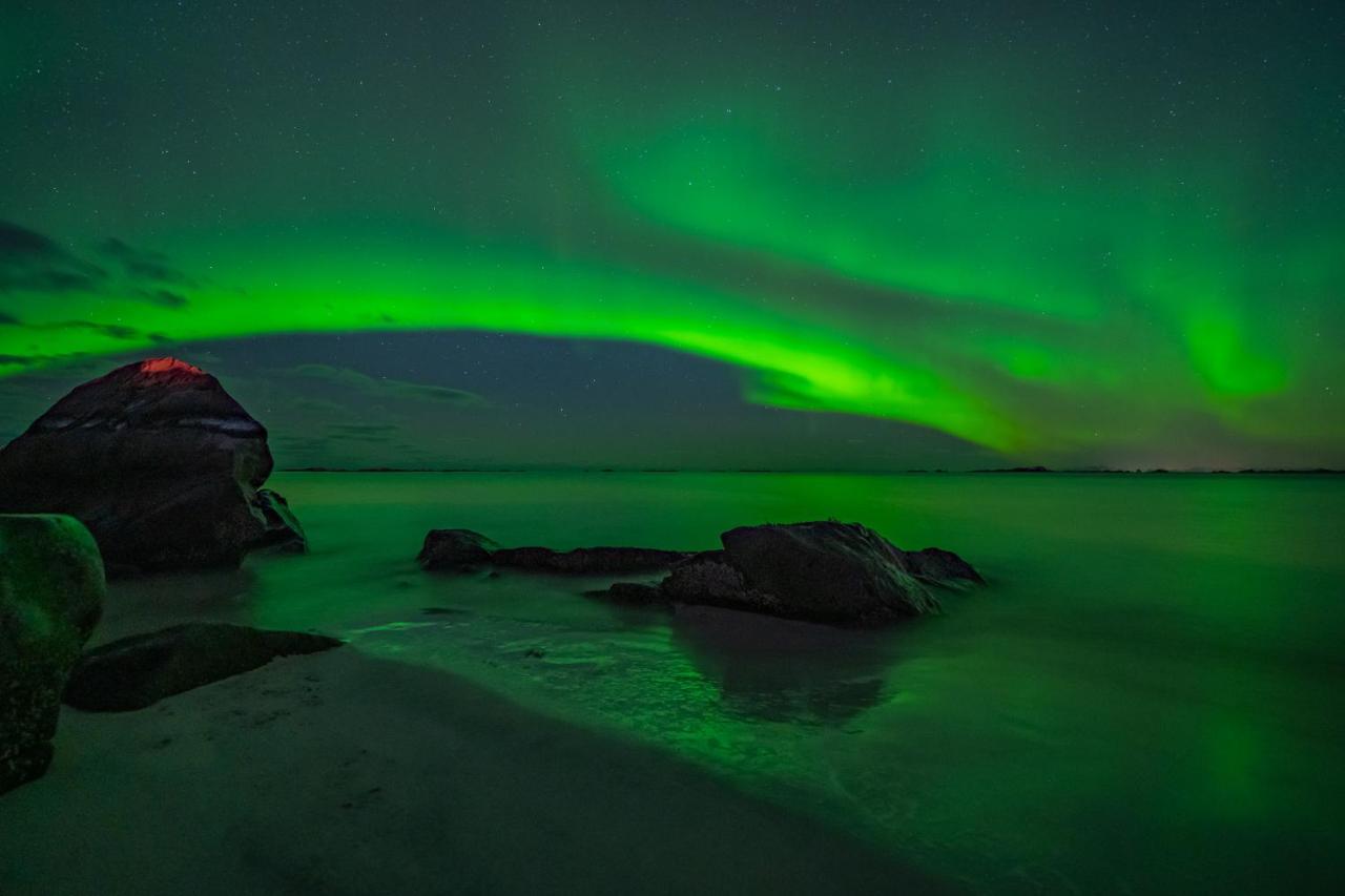 Feriehus Med Flott Havutsikt Ved Hauklandstranden Leknes Bagian luar foto