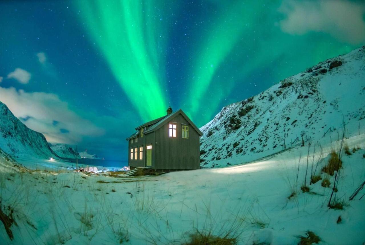 Feriehus Med Flott Havutsikt Ved Hauklandstranden Leknes Bagian luar foto